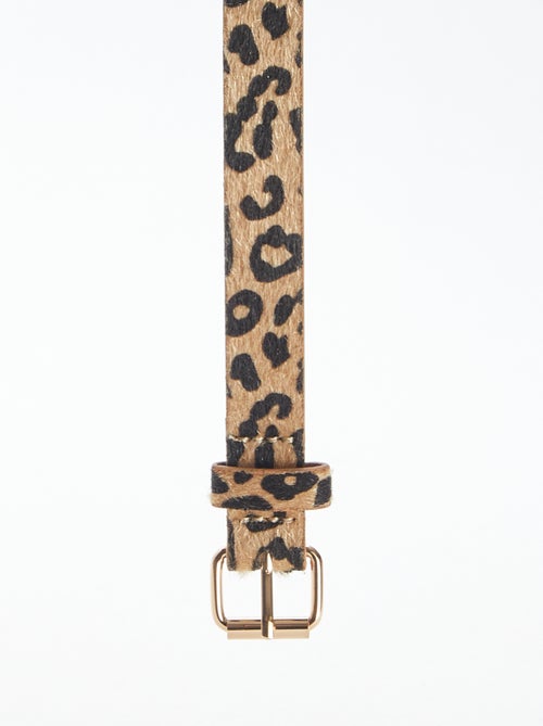 Cinto fino com estampado 'leopardo' - Kiabi