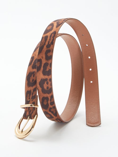 Cinto fino em camurça sintética leopardo - Kiabi