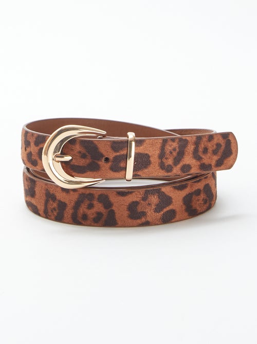 Cinto fino leopardo em camurça sintética - Kiabi