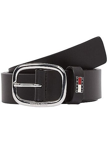 Cinto preto feminino tommy hilfiger oval