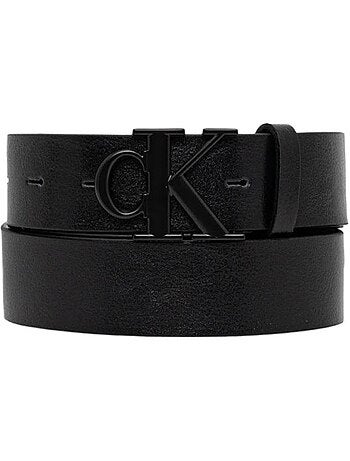Cinto Calvin Klein Jeans CK Buckle Tumbled 35 Preto/Prateado para Homem