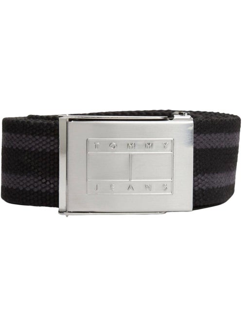 Cinto Tommy Hilfiger Daily Stripes Preto/Cinzento para Homem - Kiabi