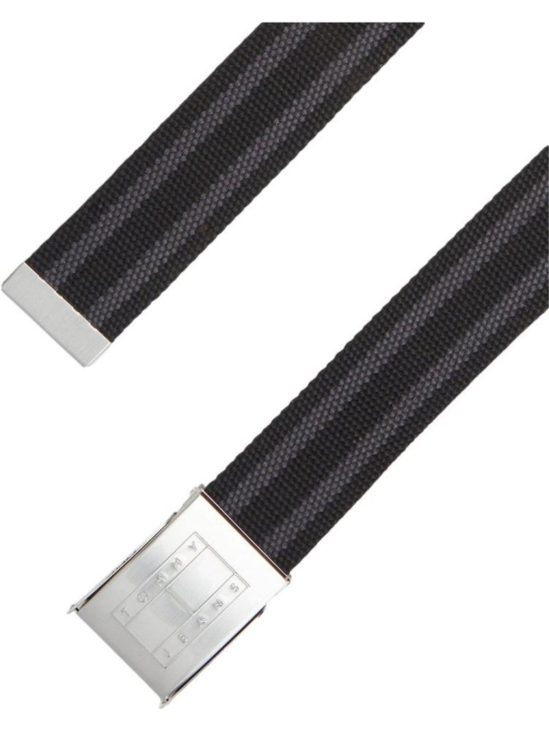 Cinto Tommy Hilfiger Daily Stripes Preto/Cinzento para Homem Preto - Kiabi