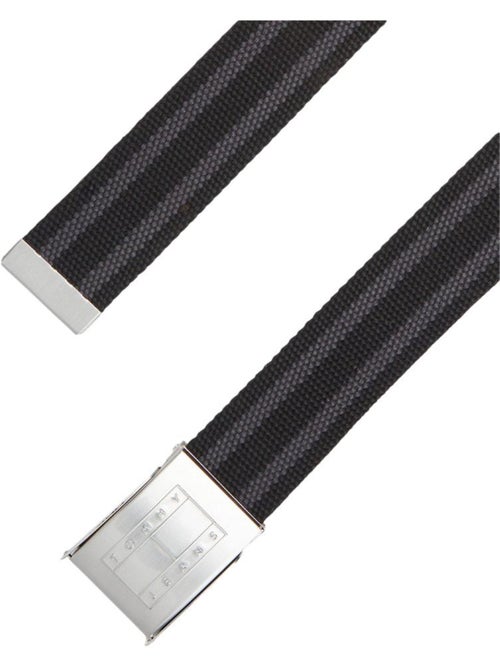 Cinto Tommy Hilfiger Daily Stripes Preto/Cinzento para Homem - Kiabi