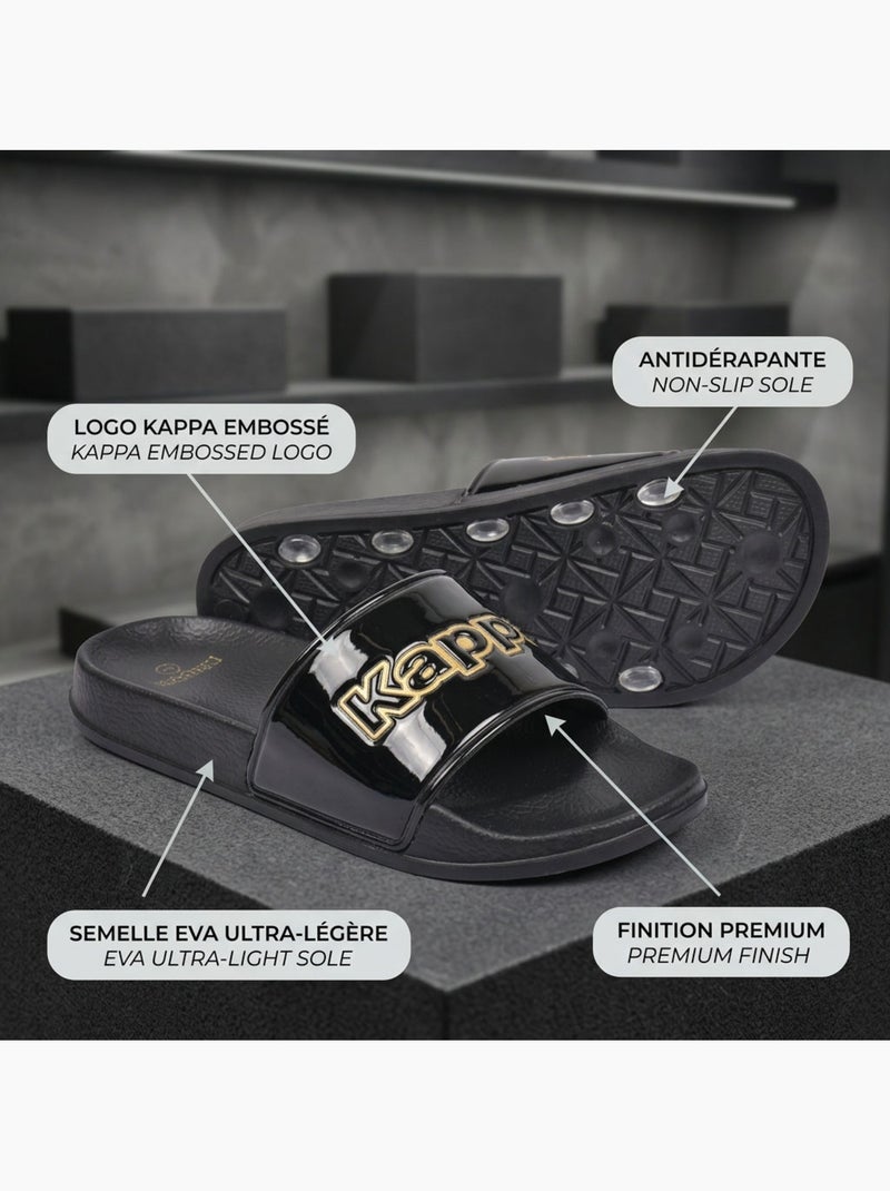 Claquete Mulher Piscina Brilho Leopardo KAPPA Preto - Kiabi