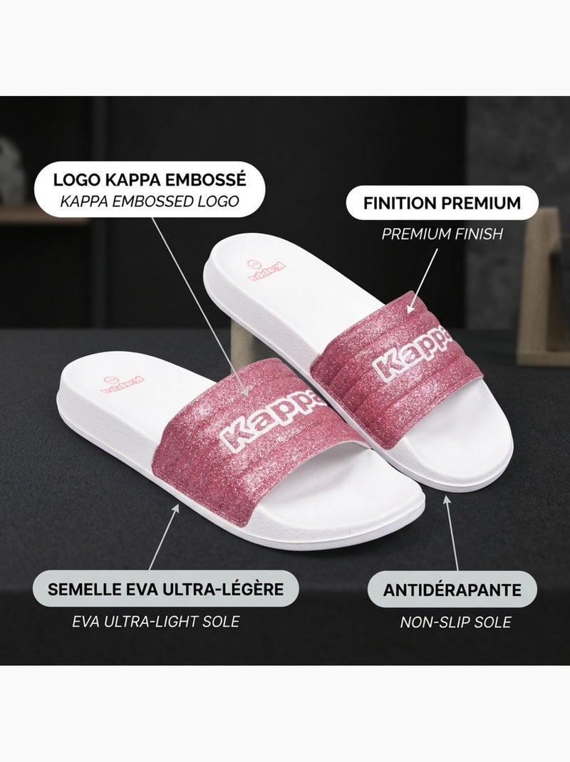 Claquete Mulher Piscina Brilho Leopardo KAPPA Rosa - Kiabi