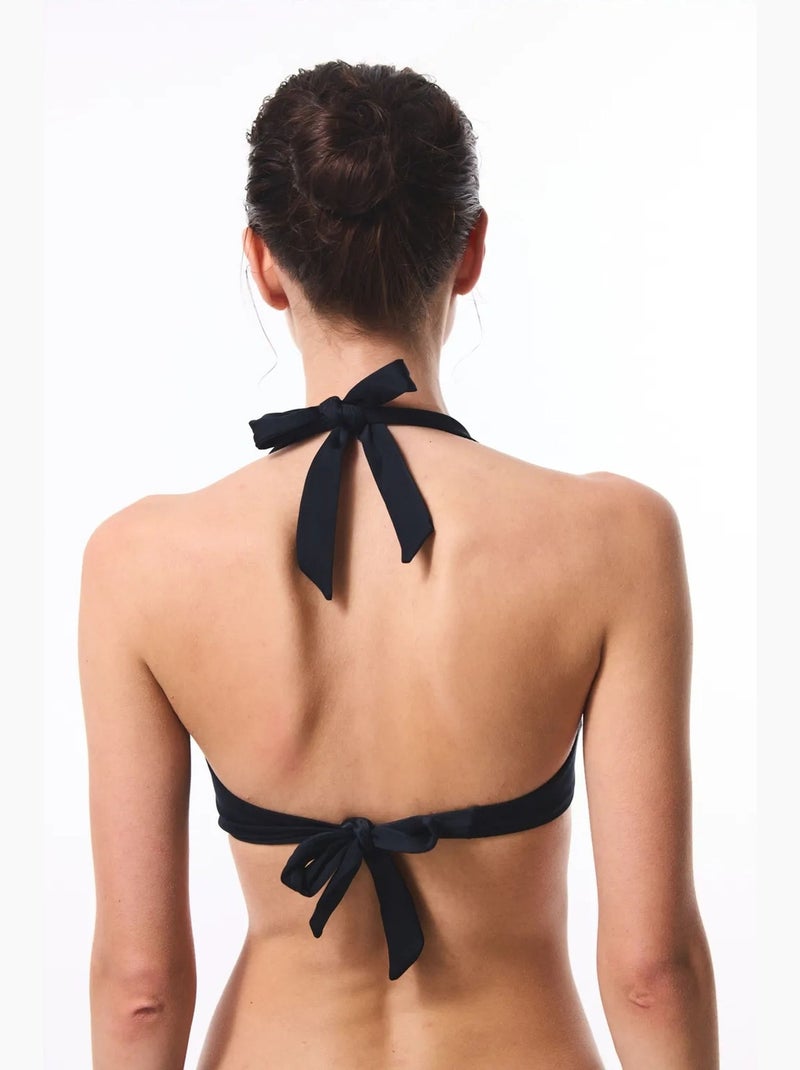 Clean hot top de biquíni modelador com amarração no pescoço penti Preto - Kiabi