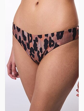 Clove corte minimal com estampa de leopardo tanga de biquíni super brasileira penti