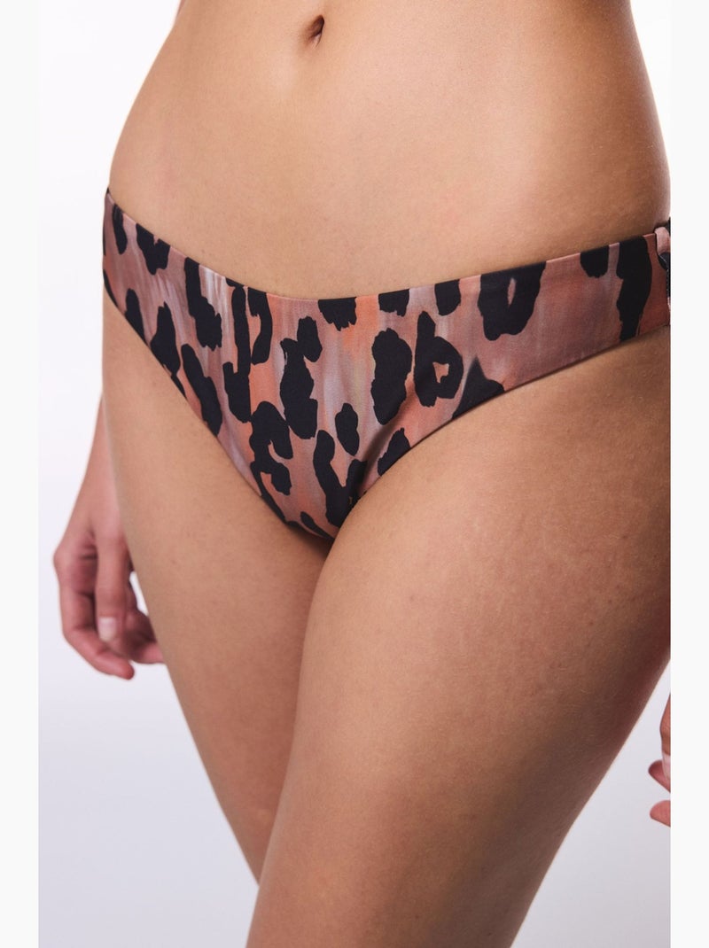 Clove corte minimal com estampa de leopardo tanga de biquíni super brasileira penti Preto - Kiabi