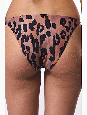 Clove cueca de biquíni com padrão leopardo e atilhos penti
