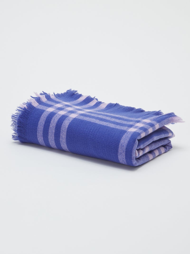 Cobertor aos quadrados 160 x 130 cm - Kiabi Home AZUL - Kiabi