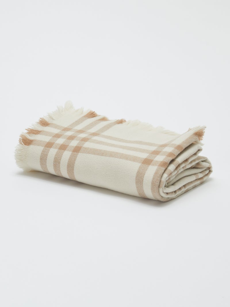 Cobertor aos quadrados 160 x 130 cm - Kiabi Home BRANCO - Kiabi