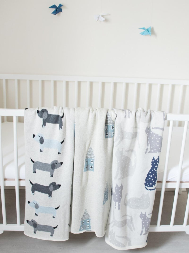Cobertor de bebê em algodão orgânico gots | sevira kids Cinza - Kiabi
