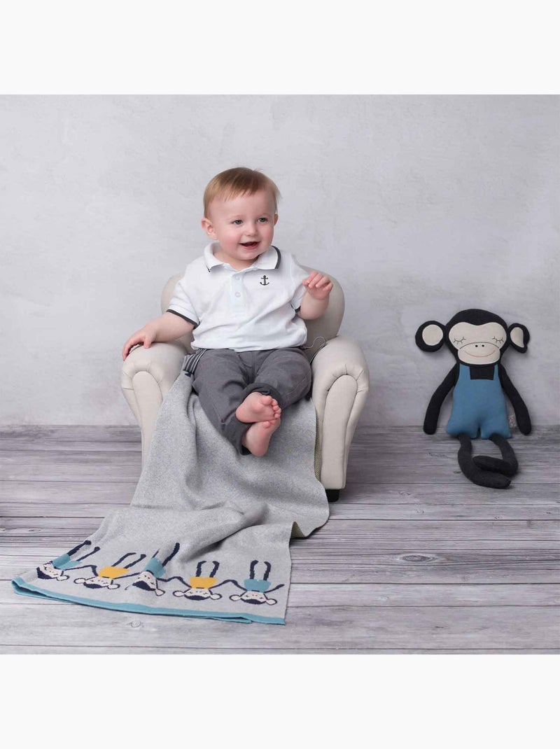 Cobertor de bebê em algodão orgânico gots | sevira kids Cinza - Kiabi