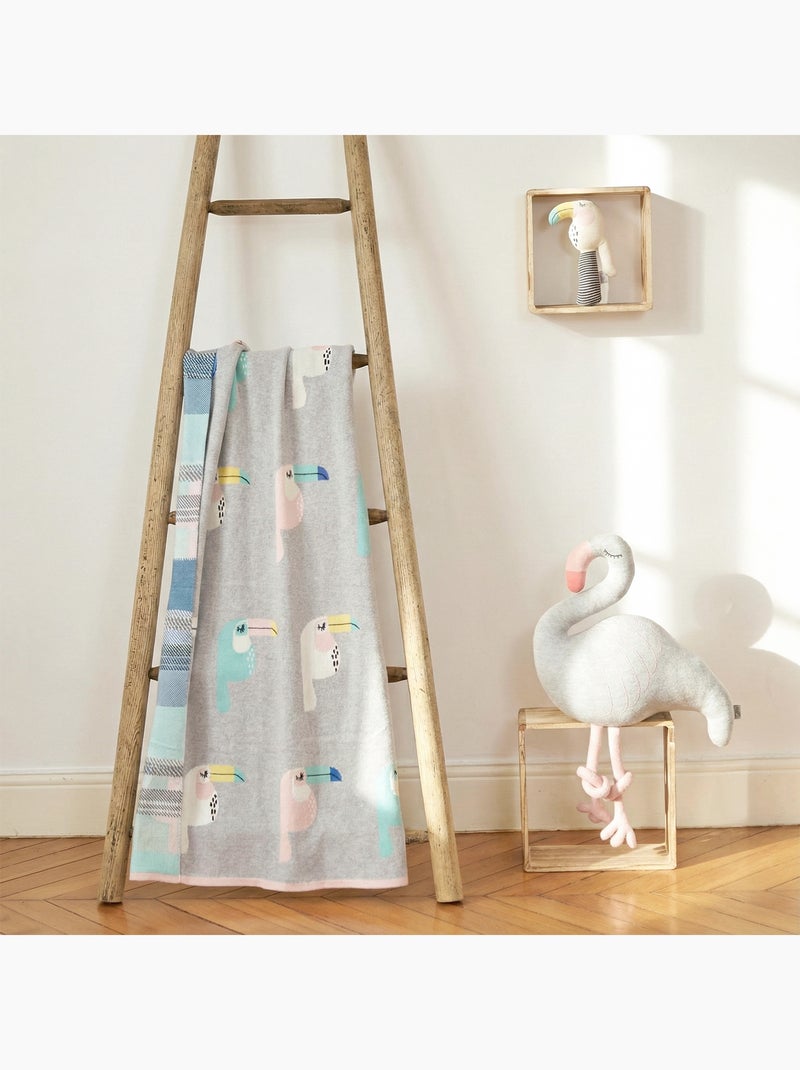 Cobertor de bebê em algodão orgânico gots | sevira kids Cinza - Kiabi