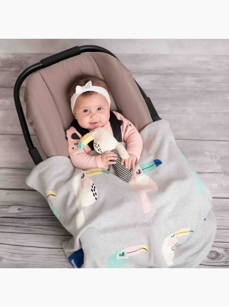 Cobertor de bebê em algodão orgânico gots | sevira kids Cinza - Kiabi