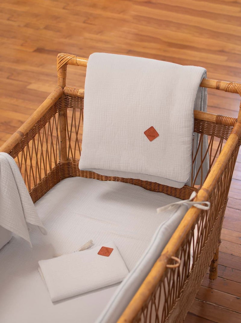 Cobertor de bebé em gaze de algodão | sevira kids Branco Dourado - Kiabi