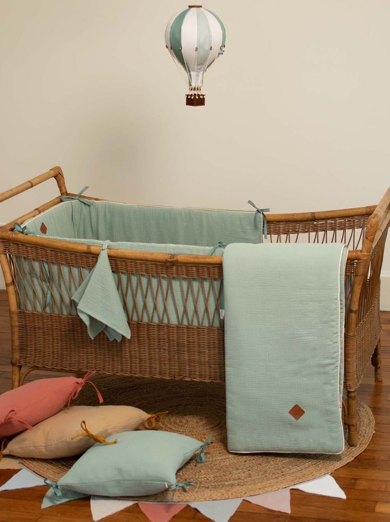 Cobertor de bebé em gaze de algodão | sevira kids Verde-água - Kiabi