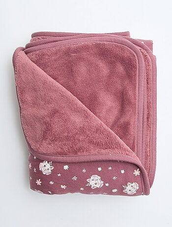 Cobertor dupla face 'Disney' 'Marie' em jersey de algodão 80x100 cm