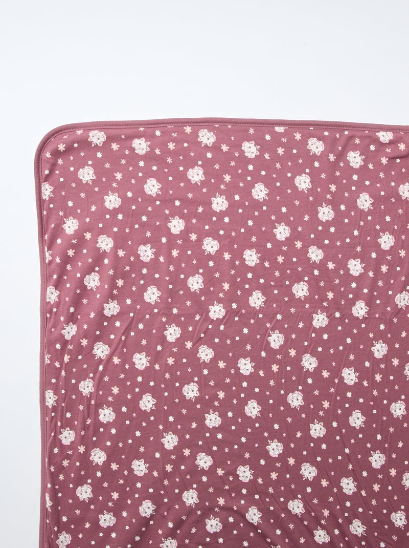 Cobertor dupla face 'Disney' 'Marie' em jersey de algodão 80x100 cm Rosa - Kiabi