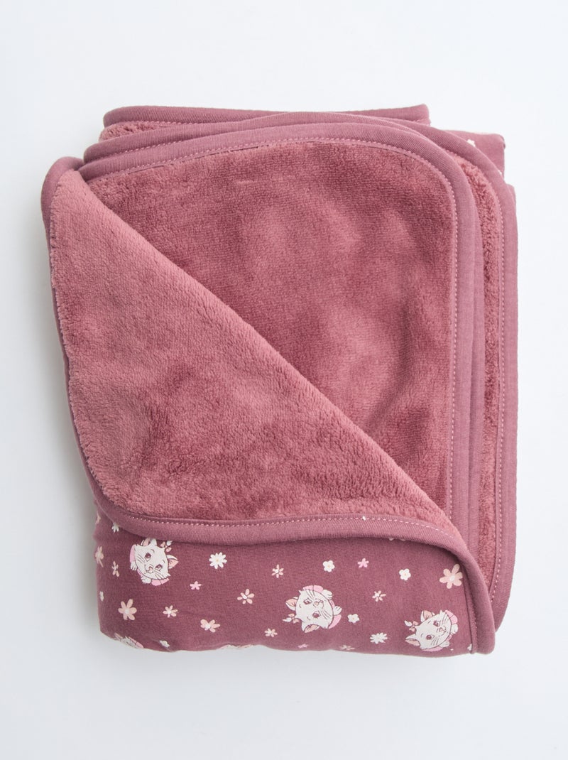 Cobertor dupla face 'Disney' 'Marie' em jersey de algodão 80x100 cm Rosa - Kiabi