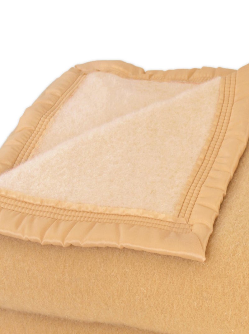 Cobertor em 100% lã nova pura 500g/m² Amarelo - Kiabi