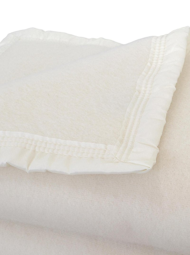 Cobertor em 100% lã nova pura 500g/m² Branco - Kiabi