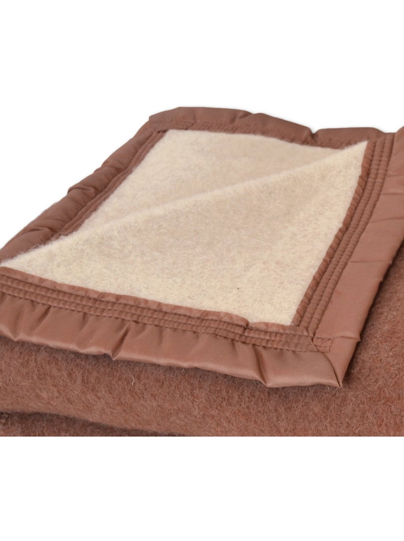 Cobertor em 100% lã nova pura 500g/m² Branco - Kiabi