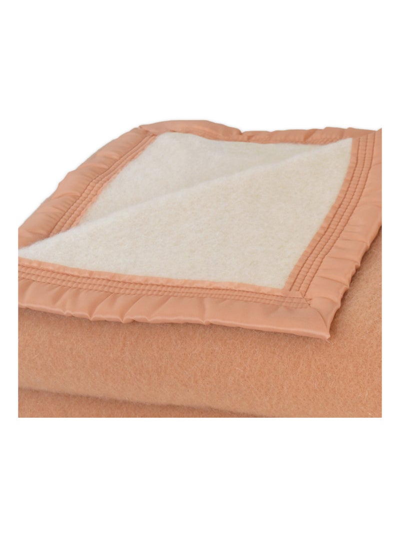 Cobertor em 100% lã nova pura 500g/m² Rosa pastel - Kiabi