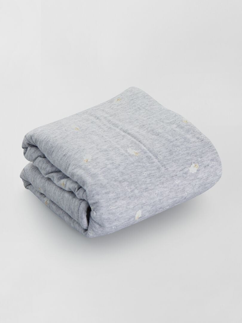 Cobertor em jersey e malha polar CINZA - Kiabi