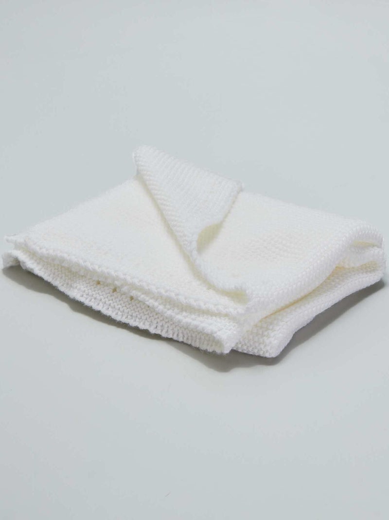 Cobertor em malha de tricô 'Manufacture de Layette' BRANCO - Kiabi