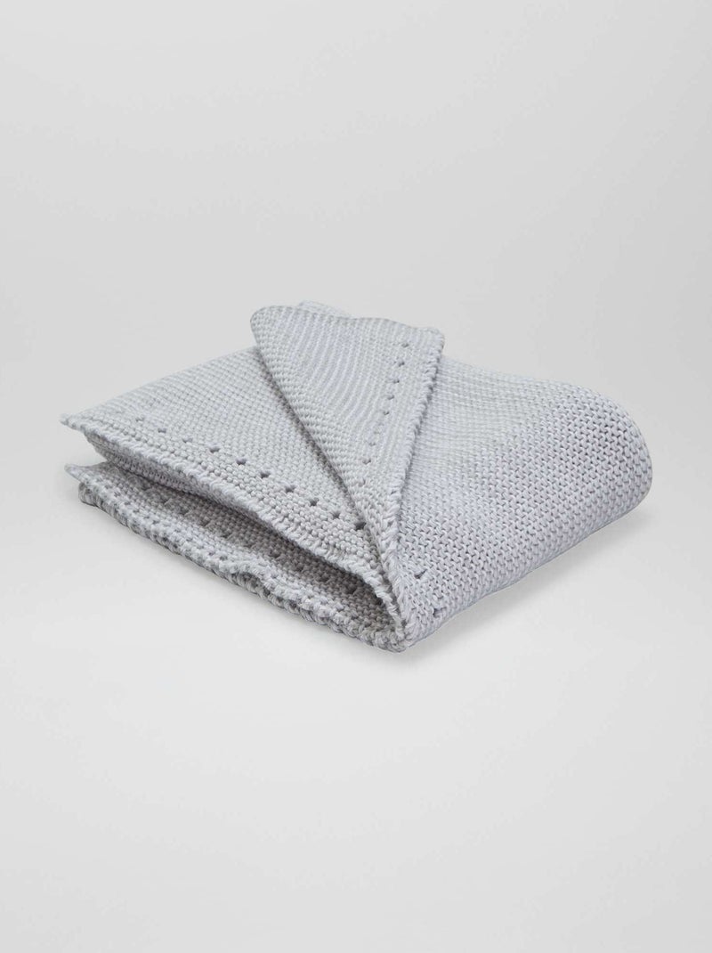 Cobertor em malha de tricô 'Manufacture de Layette' CINZA - Kiabi