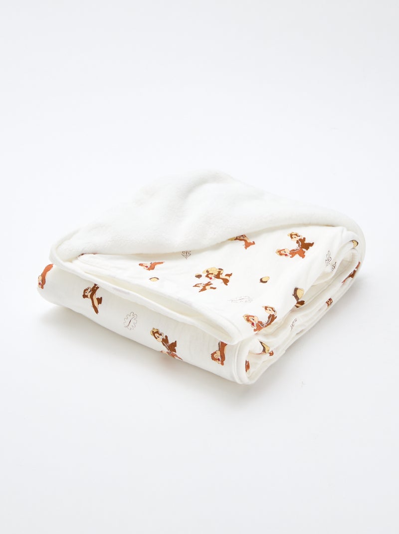 Cobertor em polar 'Tic e Tac' Branco - Kiabi
