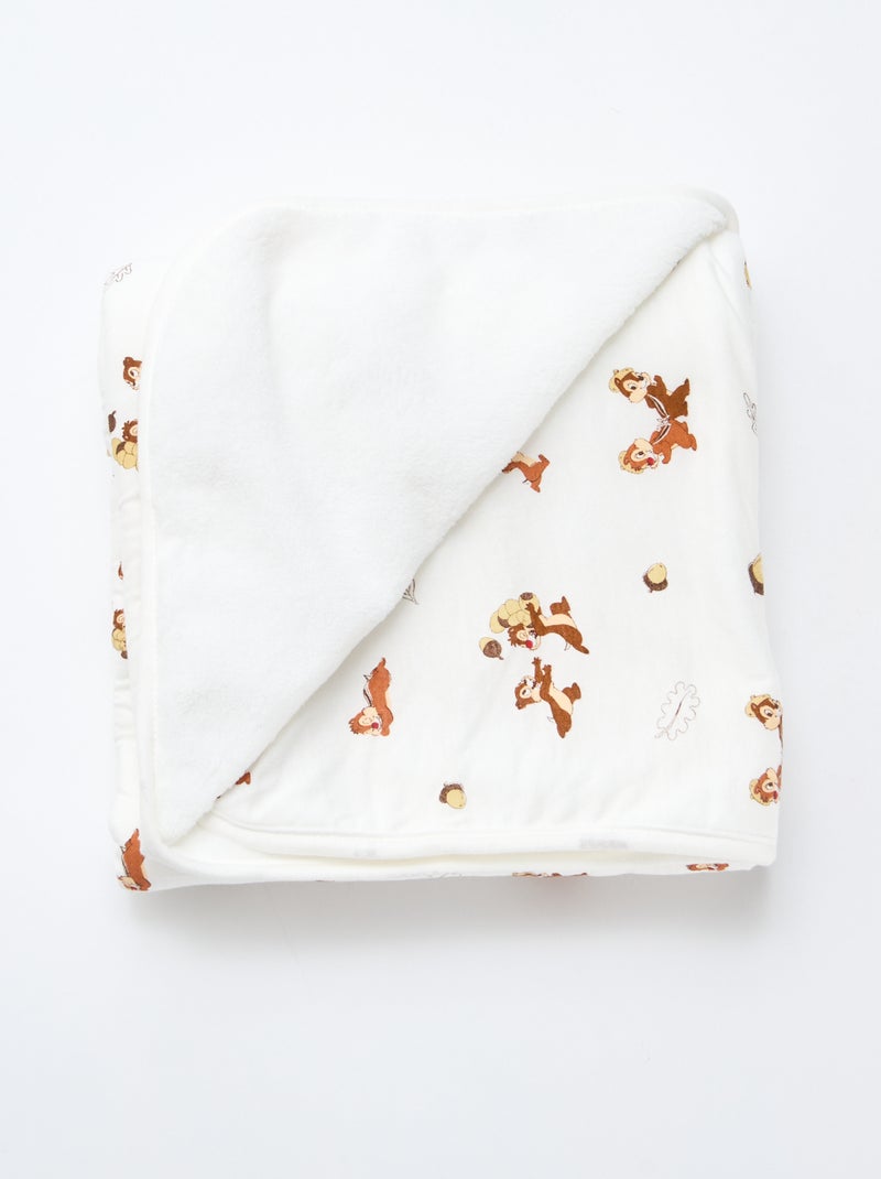 Cobertor em polar 'Tic e Tac' Branco - Kiabi