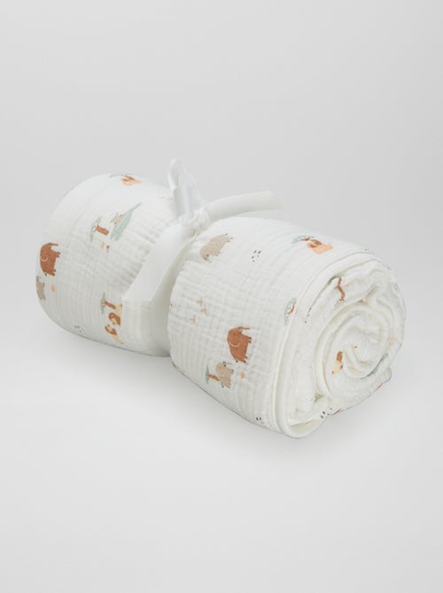 Cobertor em tecido com interior em malha polar - Kiabi