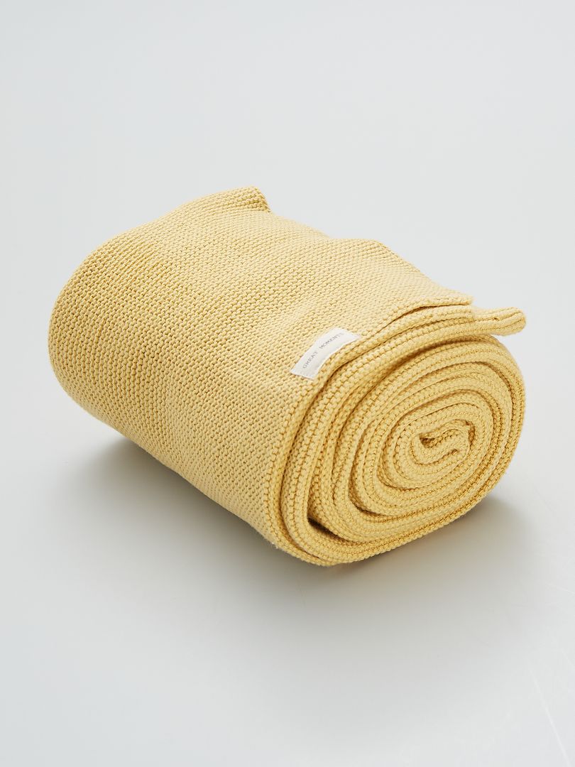 Cobertor em tricô AMARELO - Kiabi
