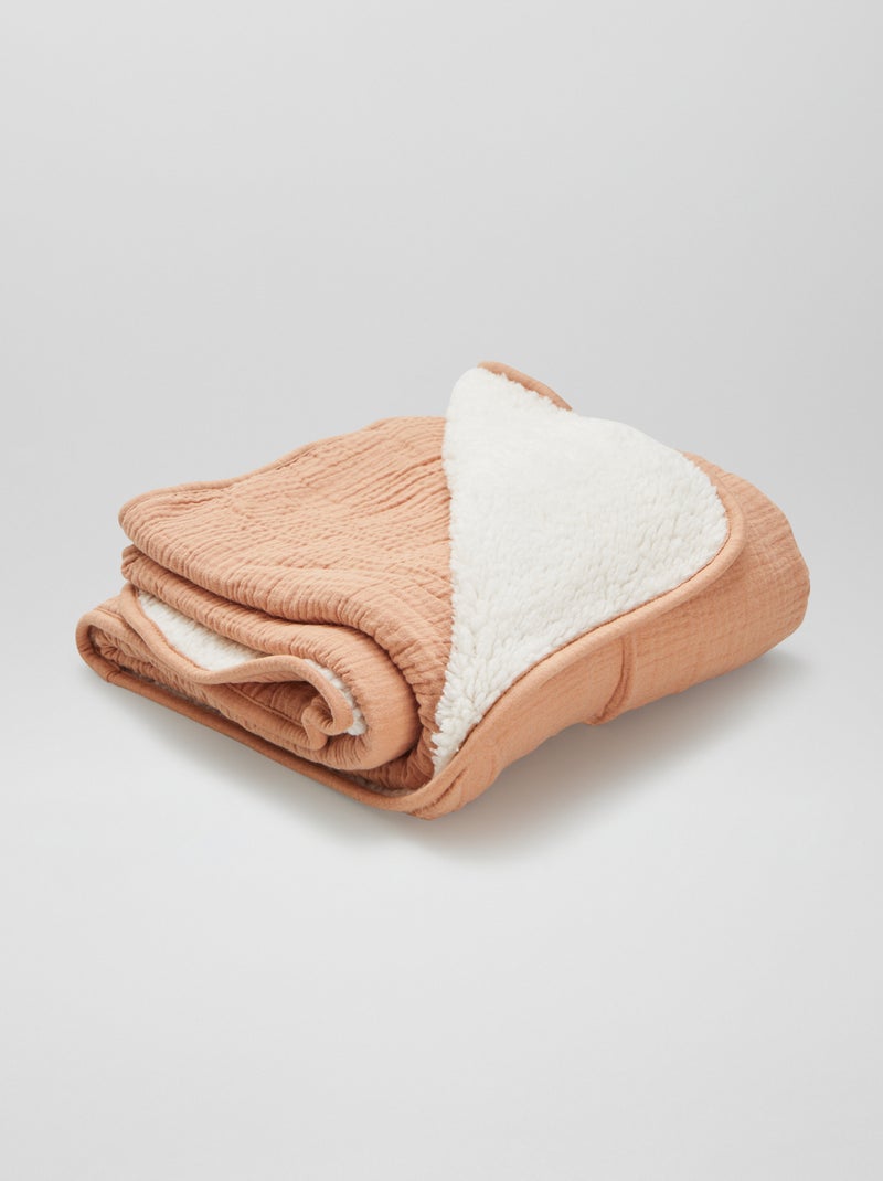 Cobertor estampado com interior efeito polar 80x100 cm BEGE - Kiabi