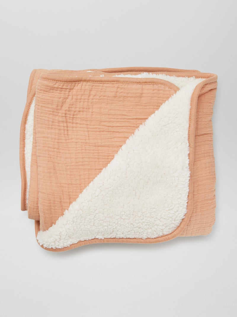 Cobertor estampado com interior efeito polar 80x100 cm BEGE - Kiabi