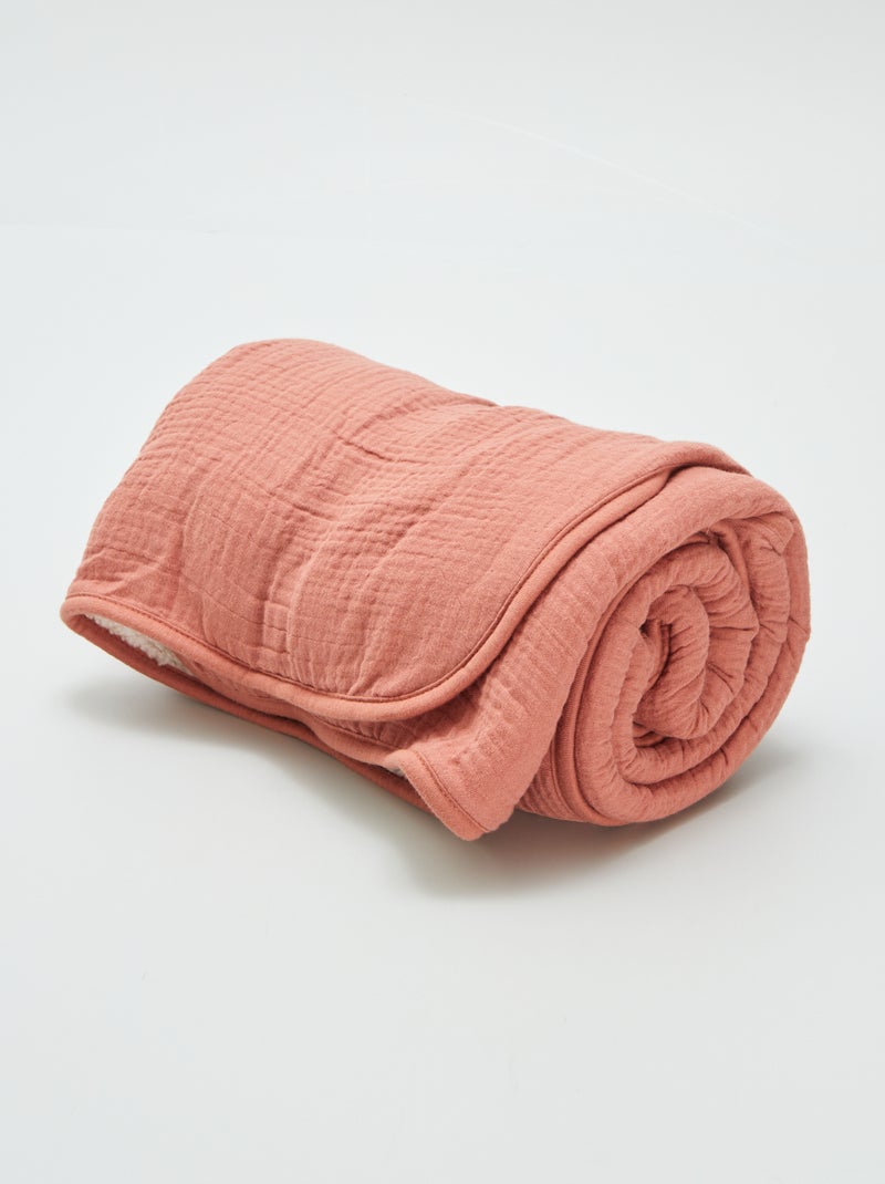 Cobertor estampado com interior efeito polar 80x100 cm ROSA - Kiabi