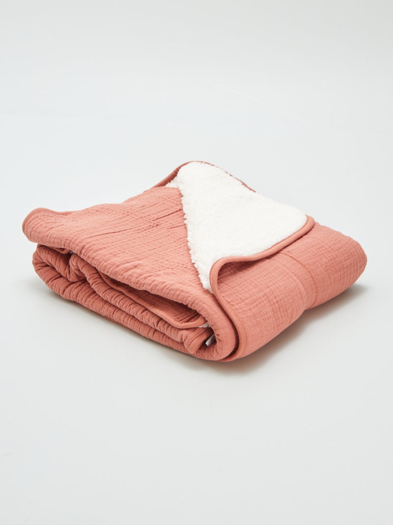 Cobertor estampado com interior efeito polar 80x100 cm ROSA - Kiabi