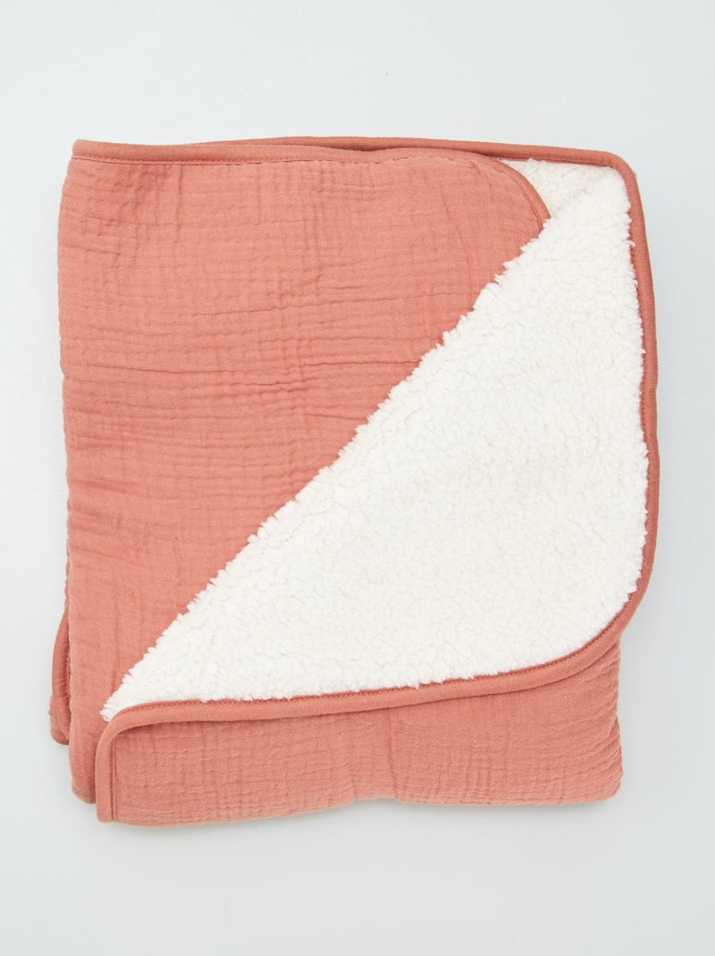 Cobertor estampado com interior efeito polar 80x100 cm ROSA - Kiabi