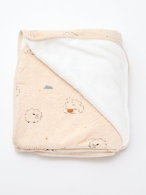 Cobertor estampado com interior efeito polar - Kiabi