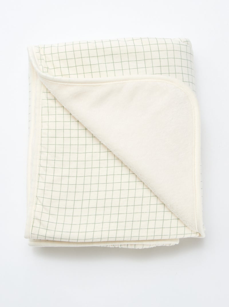 Cobertor estampado com interior efeito polar Branco - Kiabi