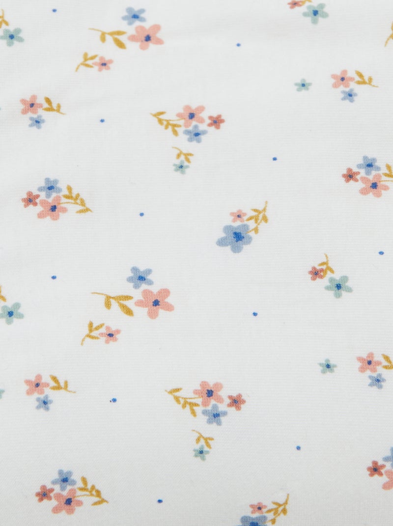 Cobertor estampado com interior efeito polar BRANCO - Kiabi