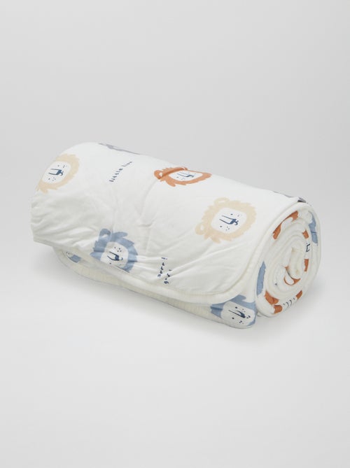 Cobertor estampado com interior efeito polar - Kiabi