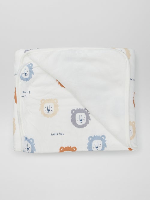 Cobertor estampado com interior efeito polar - Kiabi