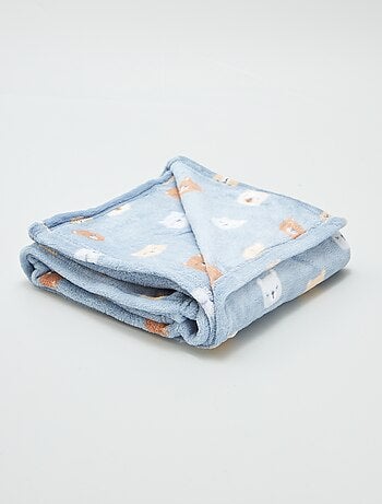 Cobertor estampado com interior efeito polar/peluche