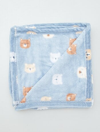 Cobertor estampado com interior efeito polar/peluche