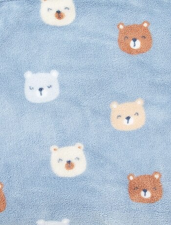 Cobertor estampado com interior efeito polar/peluche