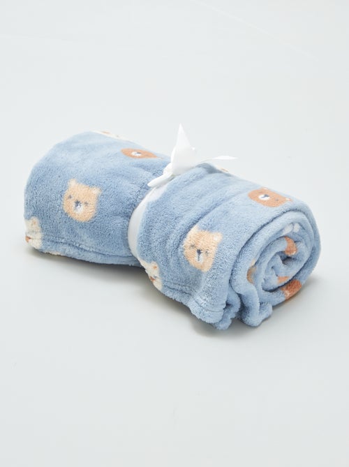 Cobertor estampado com interior efeito polar/peluche - Kiabi